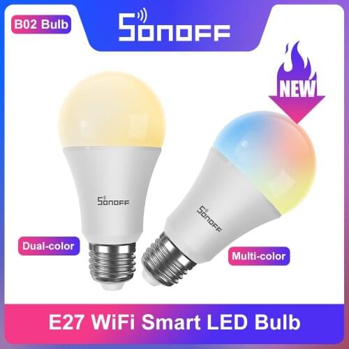SONOFF Wi-Fi Smart LED E27 Bulb Dimmable Dual Multi Color Temperature Ajustable Saving Engrgy Group Control via eWeLink Alexa