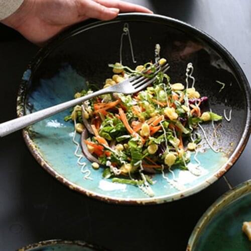 Japanese-style stoneware dish plate household creative personality shallow plate dinner plate steak dinner plate western dinner