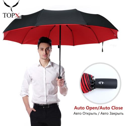 Windproof Double Layer Resistant Umbrella Fully Automatic Rain Men Women 10K Strong Luxury Business Male Large Umbrellas Parasol
