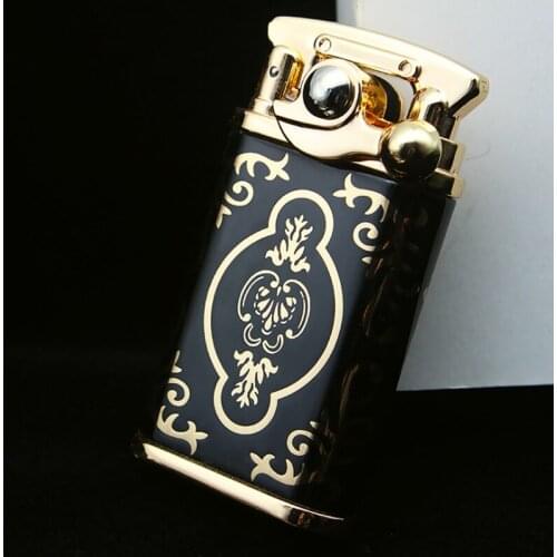 Vip Metal Gasoline Flint Lighter Luxury Free Fire Kerosene Lighter Inflated Oil Lighter Grinding Wheel Crafts Gadgets For Men