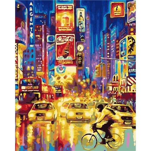 Waves 40x50cm No Frame Diy Painting By Numbers Acrylic Colorful Animals Hand Painted Oil Paint By Numbers For Home Decor Art