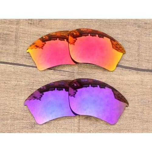 Vonxyz 2 Pairs Ruby Mirror & Violet Mirror Polarized Replacement Lenses for-Oakley Half Jacket XLJ Frame