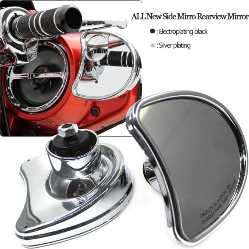 ALL New Side Mirror Fits For 1996-2013 Harley Davidson Street Glide FLHX 10mm Fairing Mount Rearview Mirror