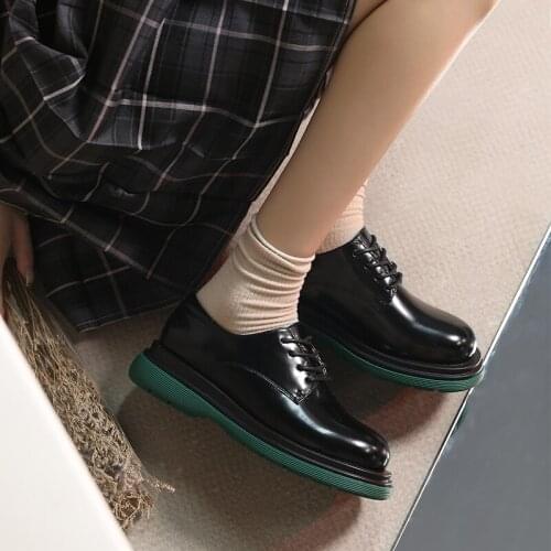 Luxury Genuine Leather Fashion Lolita Japanese Black Green Kawaii Style Womens 2021 New Autumn Retro Jk Uniform Shoe Anime Goth