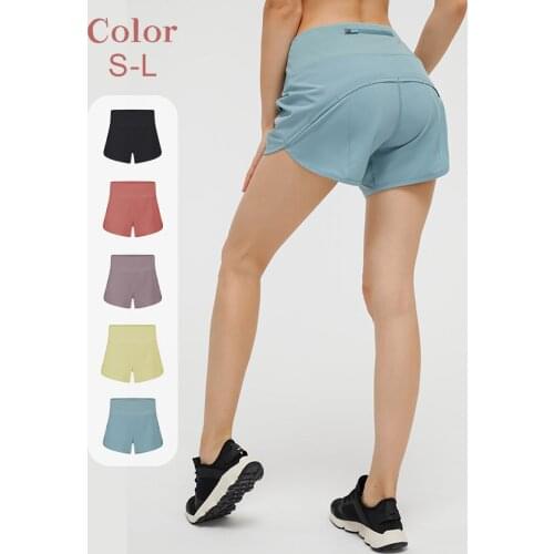 2021 Womens Yoga Shorts Back Zipper Pocket Sports Shorts Running Shorts Sports Workout Training Shorts