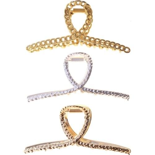 Ins Net Red 2021 Hair Accessories for Women Classic Metal Catch Clip Simple Cross Bathing Hair Claw Wild Plate Hair Shark Clip