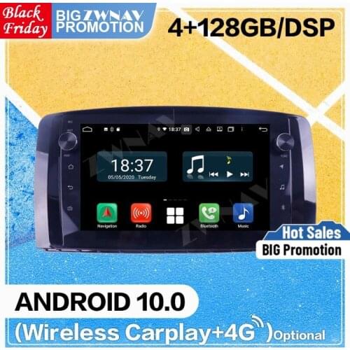 2 Din 128G Carplay Android For Mercedes Benz R-Class W251 R300 M-Class W164 ML350 R350 2006-2014 Car Radio Stereo Audio GPS Unit