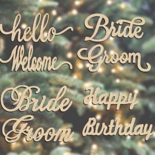 2PCS Wooden Crafts Creative Hollow Letter Listing Wedding Holiday Decorations Shop Decoration Pendant For Festival