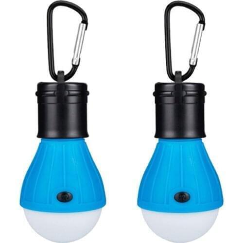 2pcs Portable Lighting Lantern Tent Light LED Bulb Emergency Lamp Waterproof Hanging Hook Flashlight Camping Light Use 3*AAA