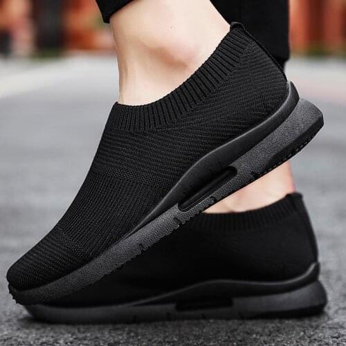 Airavata Slip on Men Sport Shoes Sports Sneakers Socks Male Running Shoes Black Trainers Athletic Zaparillas Chausure Walk D-464