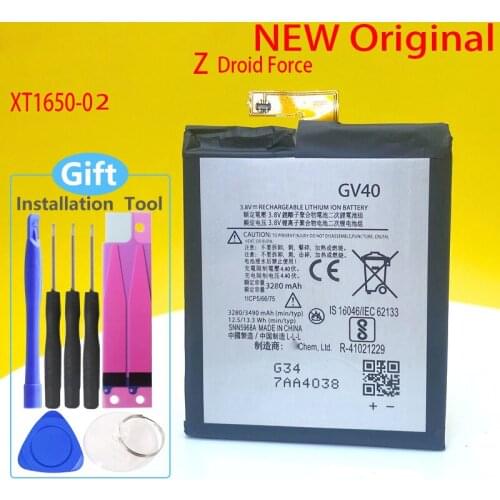 New Original 3490mAh GV40 Battery For Motorola Moto Z Droid Force XT1650-02 Phone