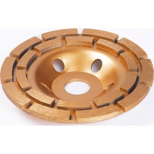 Free shipping of decoration grade 125mm*22mm*4mm double row segmented cup wheel for stone grinding stone marble/granite/concrete