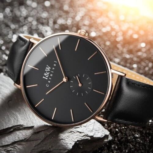 Relogio masculino CARNIVAL Ultrathin Men Watches 2020 luxury Switzerland Quartz Movement Watch Men Waterproof Sapphire Leather