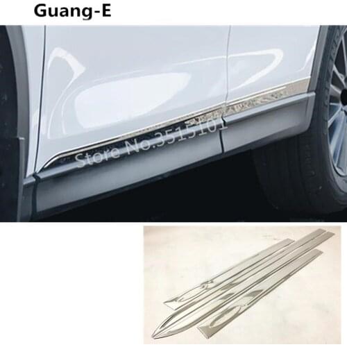 Car Styling Cover ABS Chrome Side Bottom Door Body Trim Frame Stick Strip Molding 4pcs For Mazda CX-5 2017 2018 2019 2020