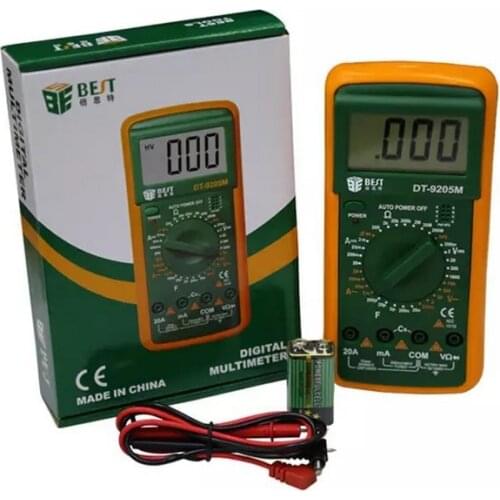 High quality (Best-9205M) Upgraded version Wholesale BEST 9205M Handheld LCD Screen Digital Multimeter With buzzer