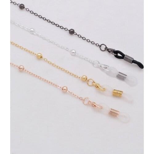 Gold/Silver Color Bead Glasses Mask Chain Strap Hang On the Neck Sunglasses Holder Rope for Women Eyeglasses Eyewear Lanyard