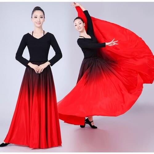 Long Swing Big Hem(180 360 540 720 ) Spring Summer Casual Retro Silk Black Red Long Satin Female Maxi Long Chiffon Skirts womens