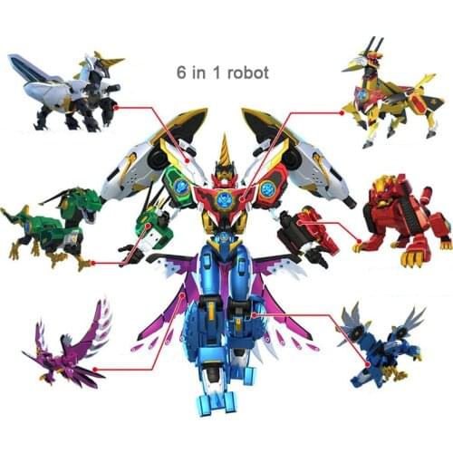 Transformation Dinosaur Rangers Assembling Megazords Bang Bao Adventures Action Figure 6 in 1 Deformation Robot Toy