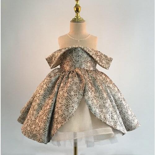 Elegant Girls Party Dress Flower 2-13Y Girl Princess Dress For Wedding Gown Kids Dresses for Girls Evening Prom Pageant Dress