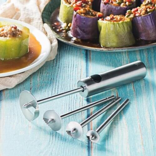 Fruit and Vegetable Corer Fruit Core Remover Set for Vegetables Dig Hole Opener Core Remove Device Vegetable Drill Kitchen Tool