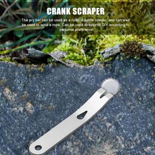 Mini Pocket Silver Stainless Steel Survival Crowbar Crank Scraper Ruler Bottle Opener Keychain Multi Function Camping Tools