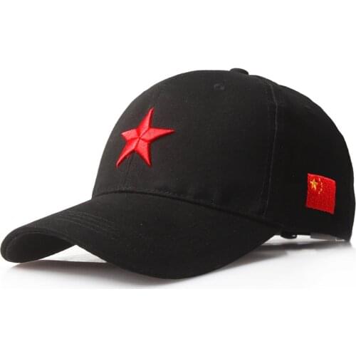 Fashion men army caps red five-pointed star embroidery baseball caps summer outdoor sun hat tactical hats with flag adjustable