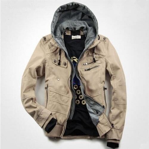 Men winter jacket tops man clothing casual denim outerwear with hooded jackets autumn winter coat winter warm jackets coats