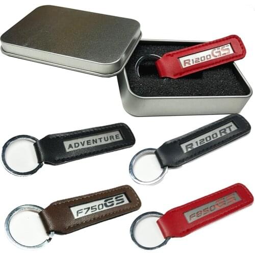 Motorcycle Metal Leather Key Holder Chain Collection Keychain fits For BMW R1200GS LC ADV R1200RT R1250GS F750GS F850GS Keyring