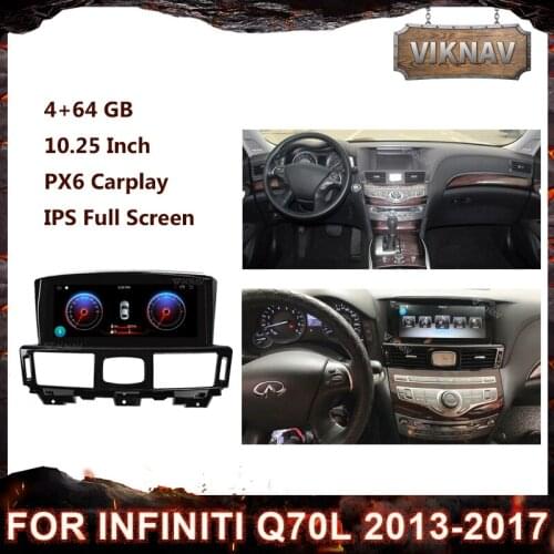 10.25 inch GPS Navigation Multimedia DVD player Car Radio For Infiniti Q70L 2013-2017 head unit touch HD screen PX6 Carplay