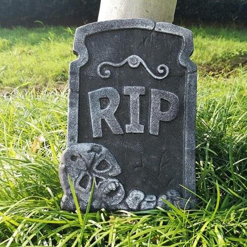1PC Halloween Foam Tombstone Skeleton Tombstone Haunted House Bar RIP Stone Grisly Props Party Decor Yard Decoration