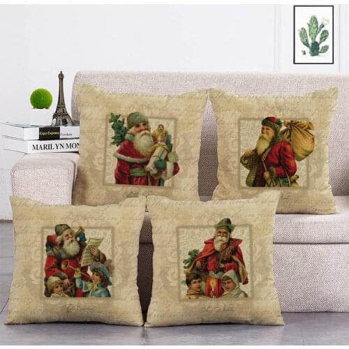 Christmas Cushion Cover Creative Santa Claus Cushion Cover Christmas Party Decorative Pillowcase Throw Pillow Case T62