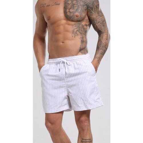 2019 new men trend white stripe beach shorts swimwear man beach leisure shorts board swim shorts men swimsuits sunga swim briefs