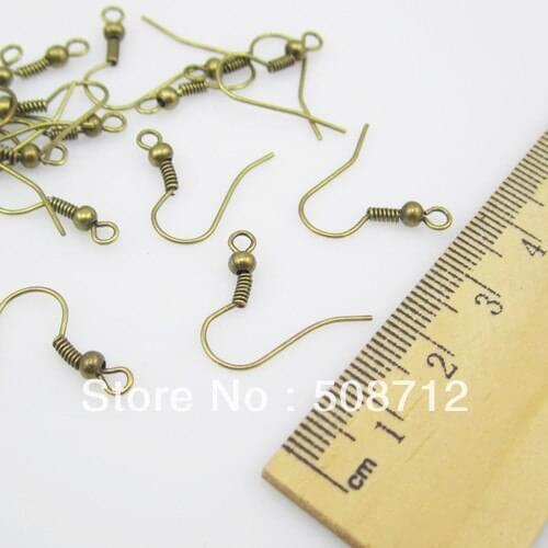 NEW Wholesale 1000Pcs Antique Bronze EARRING HOOK COIL EAR WIRE FIT jewelry making