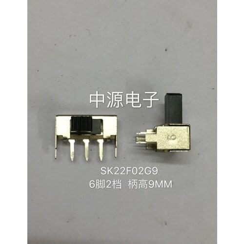 Original New 100% toggle switch side sliding switch 2 row 2 gear 6pin changes over switch SK22F02G9 handle 9mm