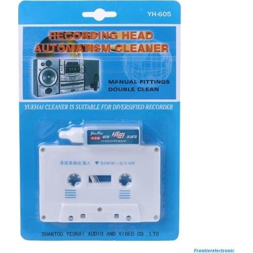 -Audio Tape Cassette Head Cleaner Demagnetizer w/ 1 Cleaning Fluids Care Wet