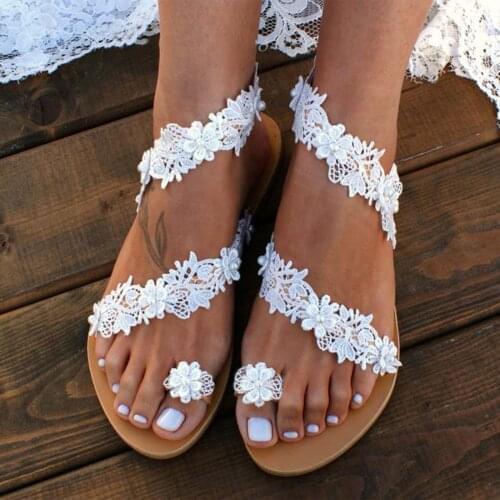 Bohemia Sandals For Women Girls Roman Flat Flower Casual Sandals Summer New Non-slip Slippers Flip Flops Elegant Beach Shoes