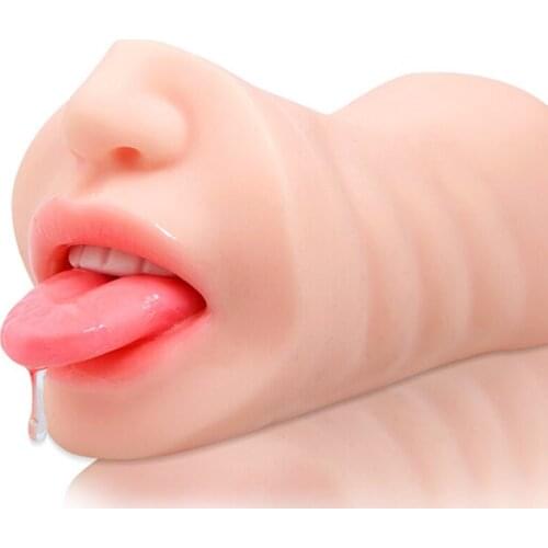Sex toys for men Realistic Deep Throat Male Masturbator Silicone artificial mouth erotic oral sex masculino toy aircraft cup