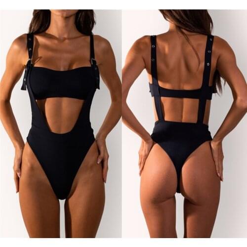 One Piece Swimsuit Women Thong One Piece Swimwear Women Bathing Suit Monokini Swimming Suit Sexy Black Monokini Bikinis Set