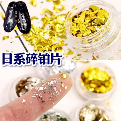 Manicure Jewelry Gold Silver Foil Fragment Phototherapy Irregular Shell Foil Korean Ultra-thin Tin Foil Nail Sequin Decoration
