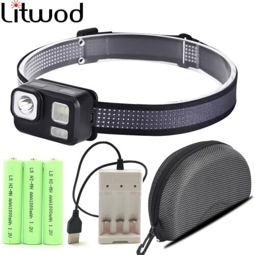 XP-G Q5 Led Headlamp Outdoor Glare Camping Light Waterproof And Lightweight Portable Warning 3pcs AAA Battery COB Headlights 10W