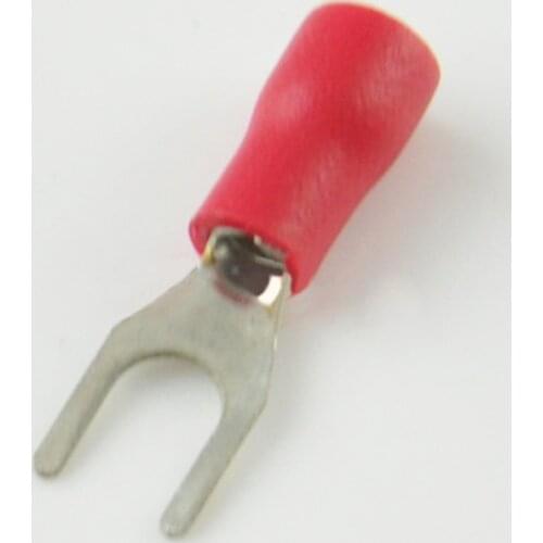 100PCS/ Lot SV1.25-3 Fork Shape pre-insulated Splice Terminals UT Insulated Spade Terminal Block TU-JTK Wire Connector Cap