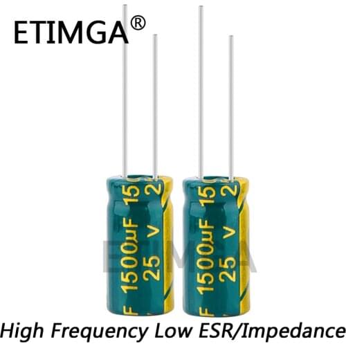 2pcs/lot 25V 1500UF Low ESR/Impedance High Frequency Aluminum Electrolytic Capacitor Size 10*20 1500UF25V 20