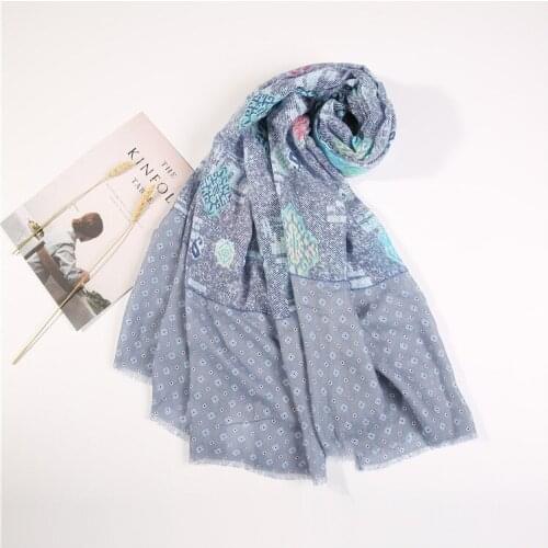 2021 Fashion Newest Printed Pattern Cotton Scarf 5Colors 10pcs/lot