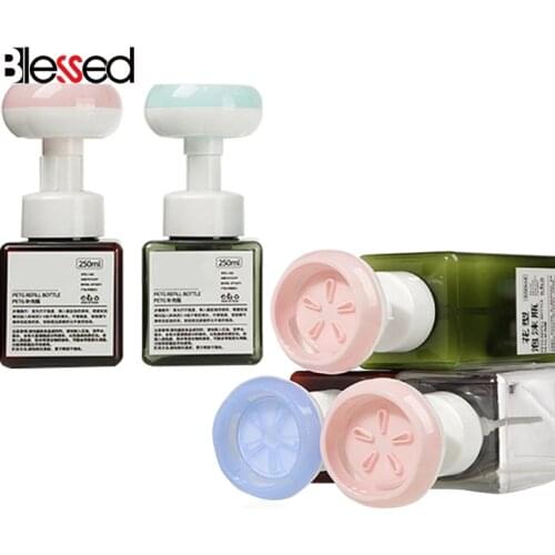 250ml Flower type Spray Bottles Sub-bottling Plastic Pressing Flower Foam Bottle Refillable Squeeze Bottle Shampoo Empty Bottle