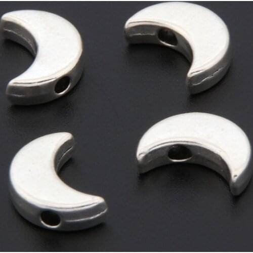 30pcs Silver Color Mini 3D Moon Charms Moon Nature Pendant Bracelet Necklaces Jewelry Supplies A3351