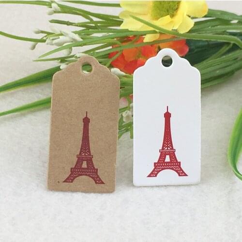 500pcs Kraft Love Gifts Tag Wedding Paper Cards DIY Hang Tags/Price Tags/Christmas Gift Packing Labels Fashion Eiffel Tower Tag