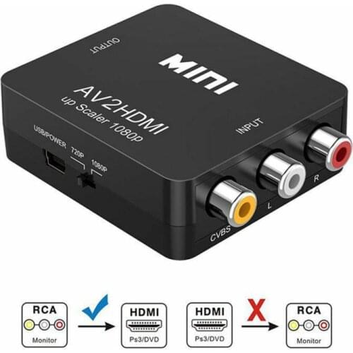 Converter High Quality HD 1080P RCA AV to HDMI-compatible Adapter For TV PS3 PS4 PC DVD Xbox Projector Converter