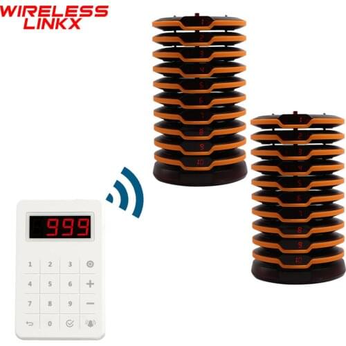 Wirelesslinkx Wireless Guest Paging System Food Restaurant Pager with Touch Keypad for Church Clinic