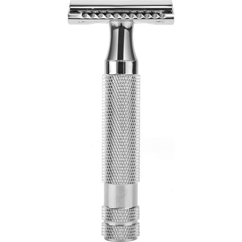 AMSIC Double Edge Razor with Heavy Handle Safety Shaving Razor with 10pcs Super Stainless Blades
