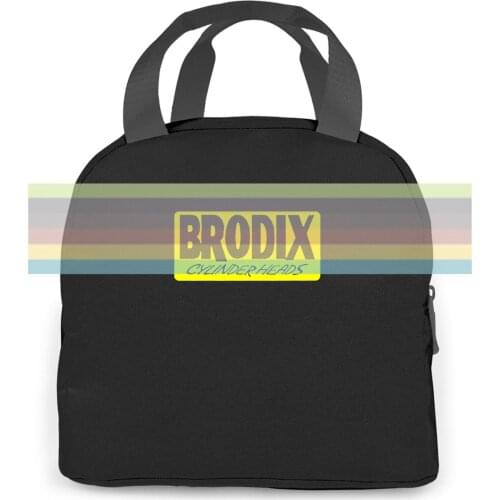 Brodix Heads Hot Rod Rat Nostalgia Drag Race Racing NHRA Black women men Portable insulated lunch bag adult student